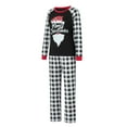 thumbnail image 4 of EYIIYE Family Christmas Pajamas Matching Sets, Letter &Santa Hat Print Long-Sleeved Round Neck Tops + Plaid Pattern Trousers Sleepwear, 4 of 10