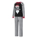 thumbnail image 3 of Pijamas navideños familiares a juego: camisetas de manga larga con cuello redondo y estampado de letras y gorro de Papá Noel, y pantalones a cuadros., 3 of 10
