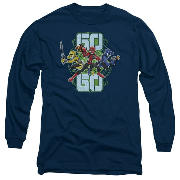 Power Rangers Go Go Long Sleeve Adult 18/1 T-Shirt Navy