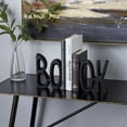 thumbnail image 2 of DecMode 5" Book Black Aluminum Bookends (Set of 2), 2 of 8