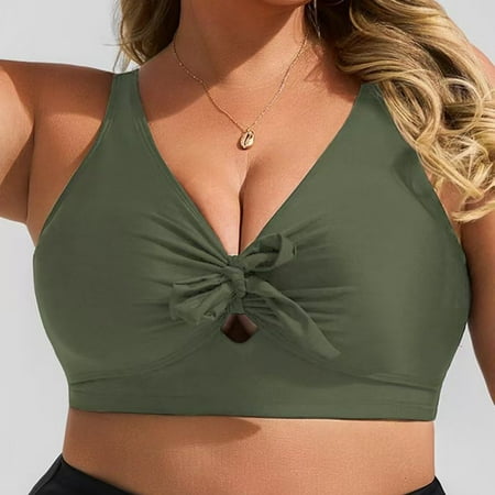 Stephy Women Plus Size Swimsuit Bikini Tie Knot Bathing Suits Swimwear  Green Women s Plus Size One Piece Swimsuits  4XL