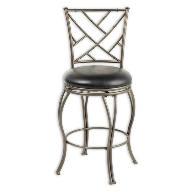 Honolulu Swivel Seat Counter Stool with Coffee Finished Metal Frame