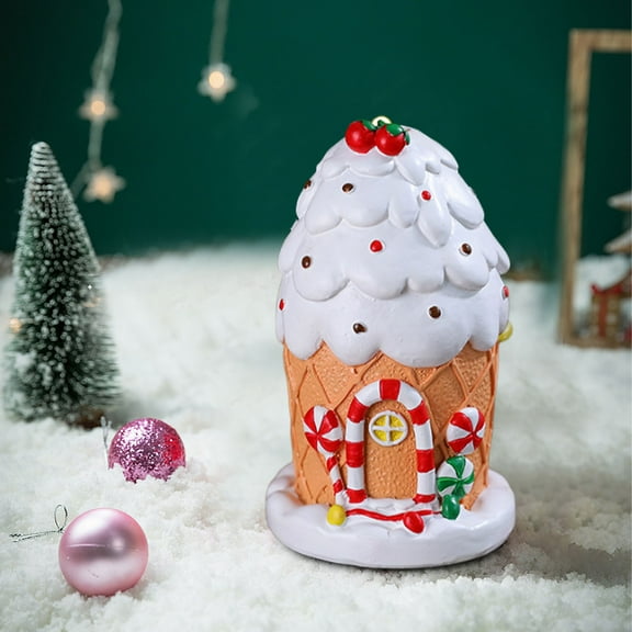 Christmas Snow House Dessert Stand - Bakery Display Prop, Store Showcase Decoration, Winter Village Scene Decor for Counter Display