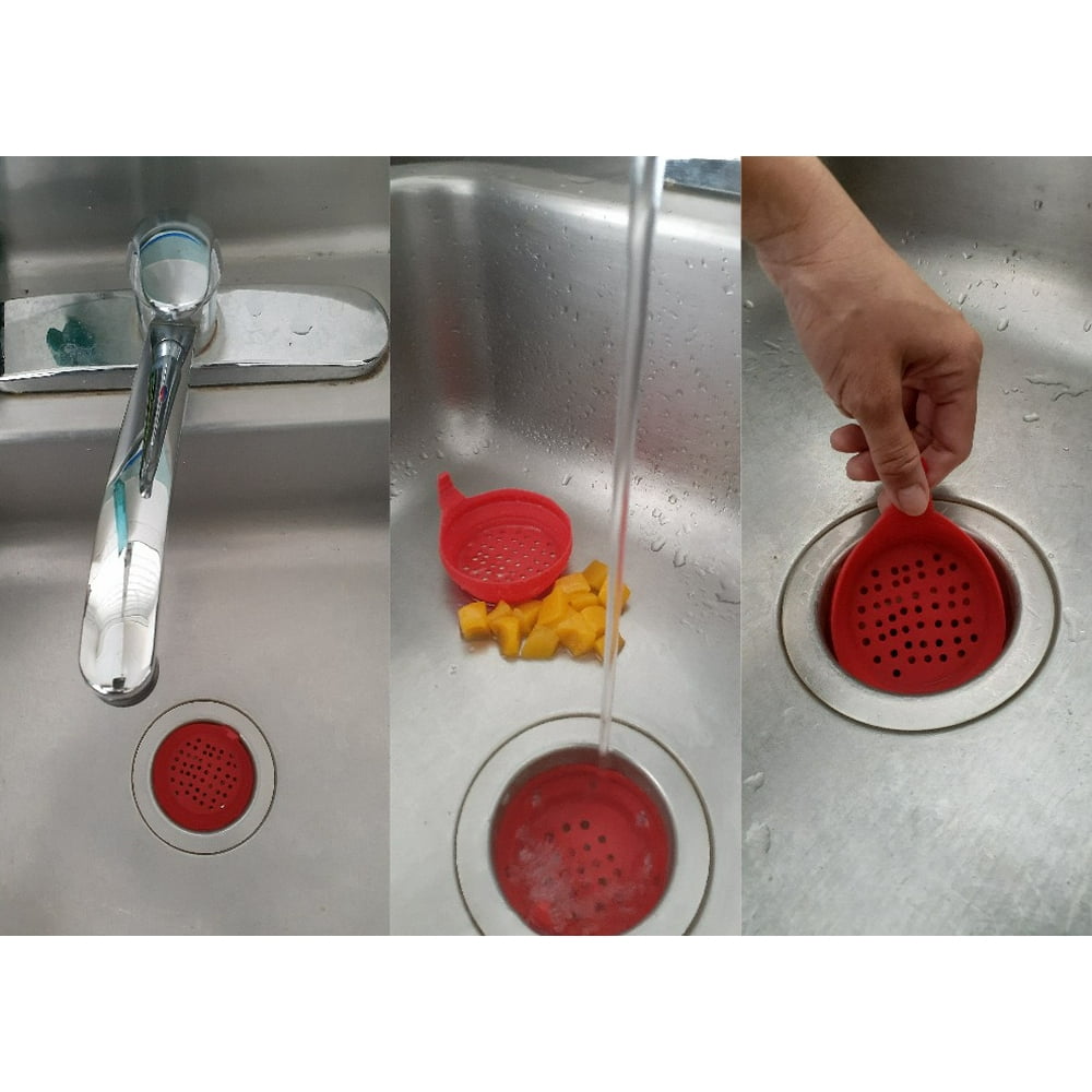 Kitchen sink strainer Non stick PopItClean Fits all sinks drains