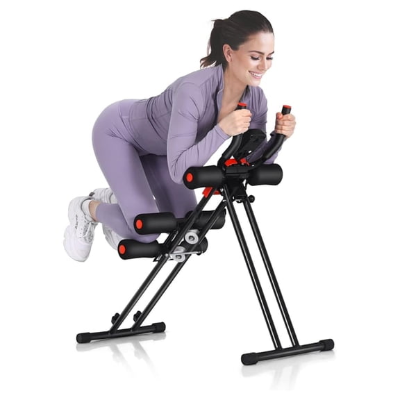 Ab Machine, Abdominal Fitness Trainer with 3 Adjustable Resistance & LCD Monitor, Whole Body Workout Equipment Waist Cruncher for Home Gym Strength Training