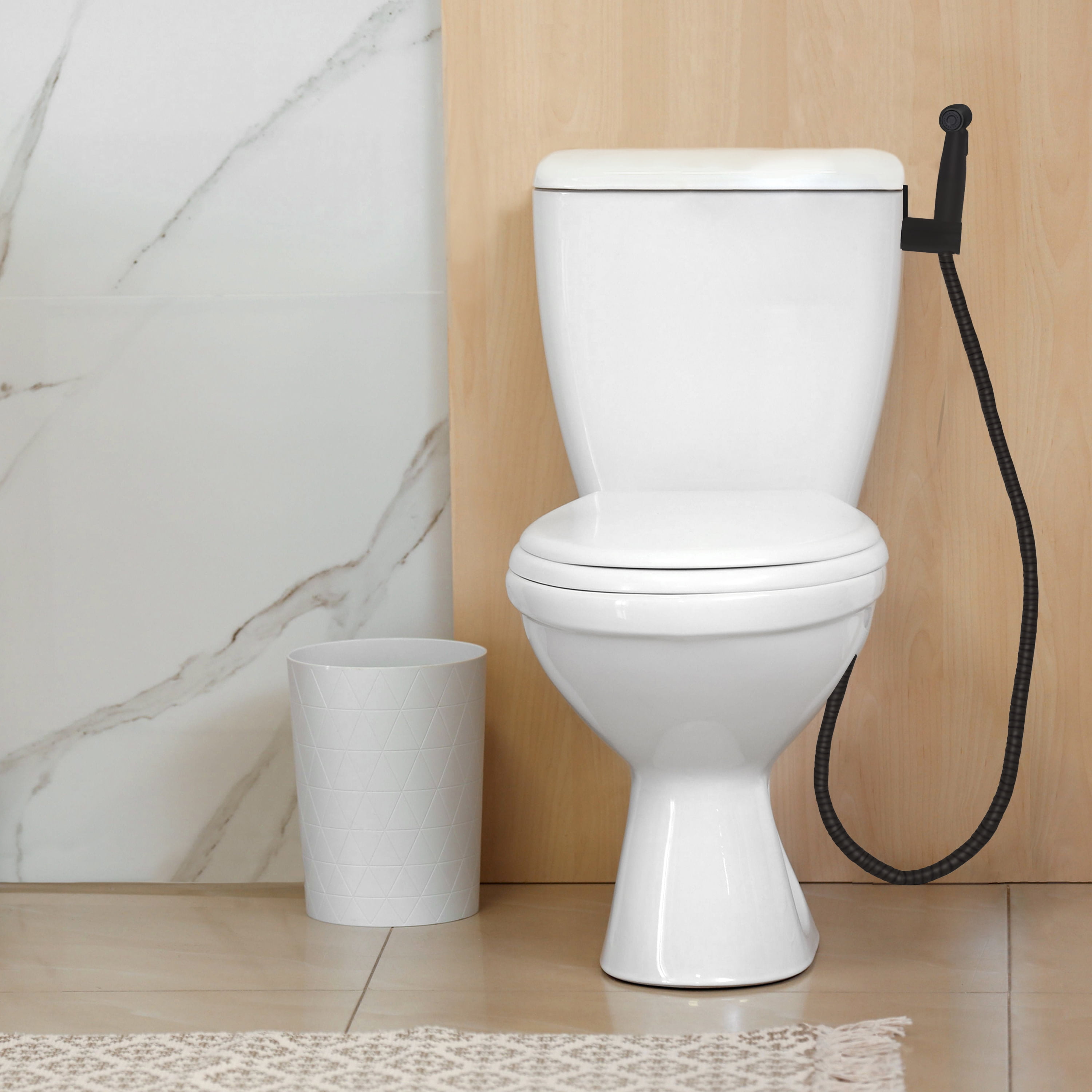 Design House Modern Single-Function Dual-Mount Hand Held Bidet Sprayer for Bathroom, Matte Black