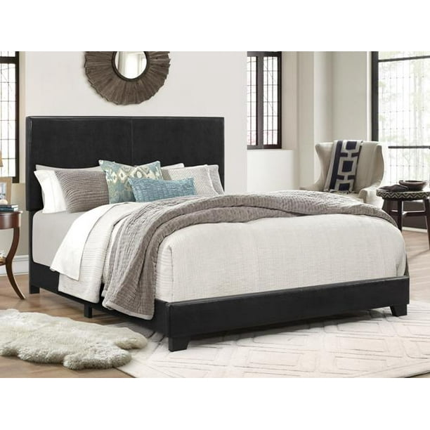 Crown Mark Erin Faux Leather Bed Black Multiple Sizes Walmart Com Walmart Com
