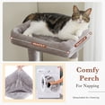 thumbnail image 3 of PEQULTI 61" Modern Cat Tree Large Cat Tower with Ladder and Dual Condos Indoor Light Gray, 3 of 11