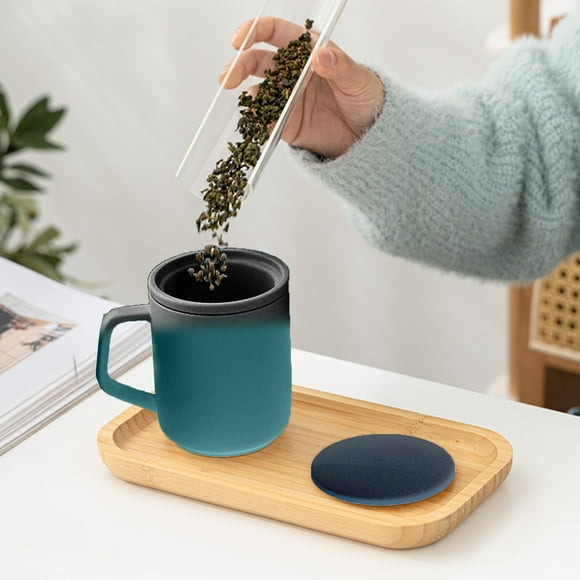 Dvkptbk Ceramic Mug with Lid and Filter Ceramic Mug Business Mug Office Mug Ceramic Mug Kitchen Utensils & Gadgets