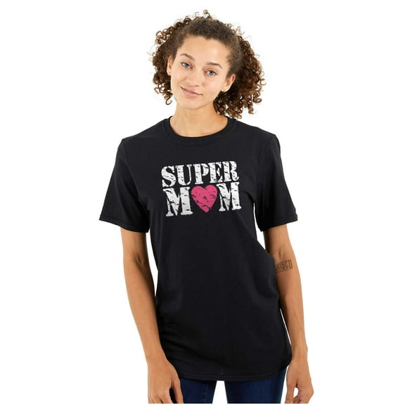 Super Mom Mother's Day Love Heart Women's Plus Size Graphic Tee Brisco Brands 2X