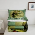 thumbnail image 4 of Big Pike Fish Comforter Set Hunting and Fishing Pattern Bedding Set ren Green Vintage Wooden Print Comforter Soft Decor Underwater Animals Theme Quilt Set King Size, 4 of 6
