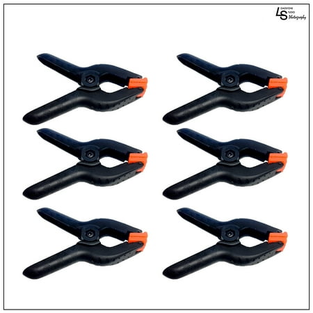 6 Piece Red Tip Clamp Set, Backdrop Solid Grip Clamps for Background, Reflector, Gobo, Scrim, Setup by Loadstone Studio WMLS0451