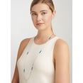 thumbnail image 3 of Forever Facets Platinum Over Sterling Silver Genuine Turquoise Paperclip Necklace, 36", 3 of 5