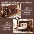 thumbnail image 4 of Queen Size Murphy Bed with Adjustable Storage Shelf, Wall Bed Frame With 1 Drawer, Multifunctional Foldable Platform Bed for Small Space, Bedroom, Guest Room, Walnut, 4 of 9