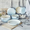 thumbnail image 2 of GreenPan Padova Healthy Ceramic Non-Stick 10-Piece Cookware Set, Light Blue, 2 of 10