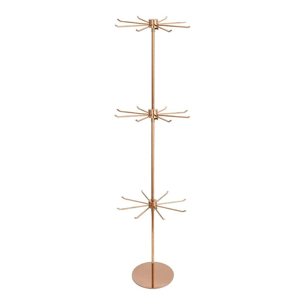 1 pieza de material acero inoxidable 1/2/3 niveles, soporte giratorio para collar, , árbol, , soporte, organizador de exhibición para collares, p 3 capas de shamjiam Perchero giratorio para joyas
