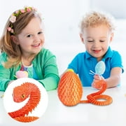 Gift toys 3D Printed Articulated Snake And Egg Set, Movable Joints Flexible Handmade Craft With Detailed 3D Printing, Stress Relief Decorative Toy For S Kids Collectors Home Office