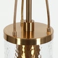 thumbnail image 5 of LNC Polished Dark Gold Modern Textured Glass Cylinder LED Mini Hanging Pendant Light, 5 of 17