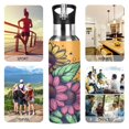 thumbnail image 4 of ALAZA Flowers Water Bottle Insulated Flask Stainless Steel Straw Lid 20 oz, 4 of 6