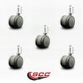 thumbnail image 2 of 2 Inch Gray Floor Safe Twin Wheel Casters 5/16 Threaded Stem Set of 5 SCC, 2 of 2