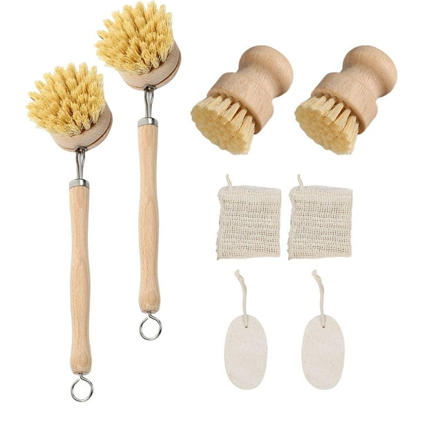 Juego de cepillos de madera para fregar 8 piezas