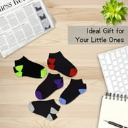Boys Socks Girls Toddler Ankle Kids Socks 25 Pairs Black or White Socks Color Heel and Toe for 1-14 Years Children
