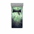 thumbnail image 2 of Ambesonne Fantasy Fitted Sheet & Pillow Sham Set, Underwater World Art, Queen, Green, 2 of 3