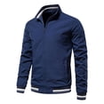 thumbnail image 2 of Fesfesfes Long Sleeve Shirt Men Heat-proof Casual Zip Warm Windproof Pocket Motorcycle Jacket Coat Sale Clearance, 2 of 9
