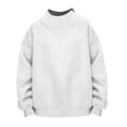 thumbnail image 3 of Shinyii Girls Neck Lined Sweatshirt Oversized Pullover Top, White, Sizes 3-16, 3 of 4