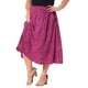 thumbnail image 4 of Falda midi floral con pliegues de cintura alta para mujeres de tallas grandes Agnes Orinda con bolsillos 1X rosa intenso, 4 of 6