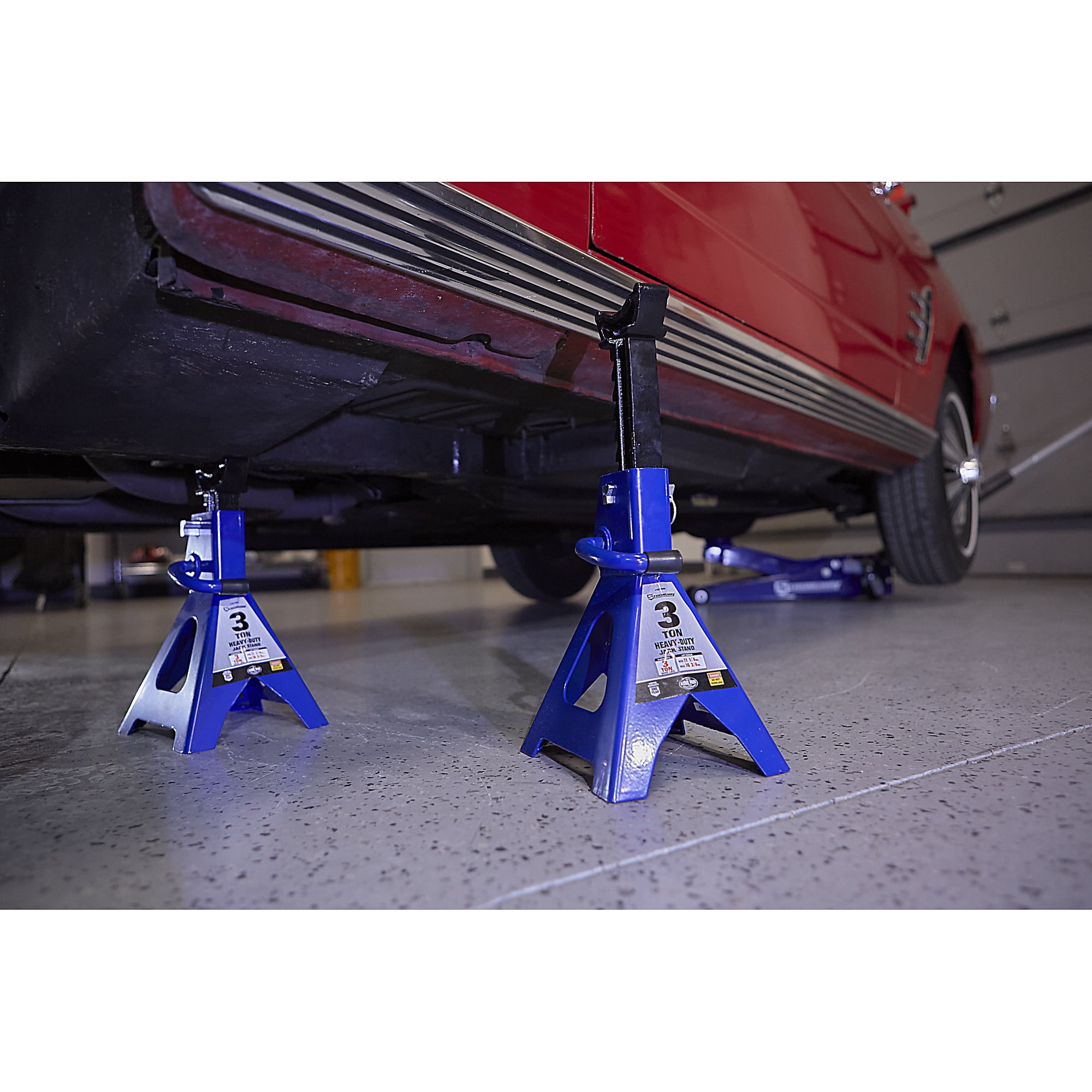 Strongway Double-Locking Jack Stands, Pair, 6000-Lb. Capacity, 11in.–16-3/4in. Lift Range