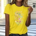 thumbnail image 2 of womens tops Women's Short Sleeve V Neck Sunflower Graphic Printed Summer Tee Vintage T Shirt Cotton Tops Novelty Cool Shirt summer tops for women, 2 of 4
