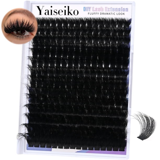 Extensiones de pestañas Yaiseiko Fluffy Lash Clusters 300D 12-25 mm