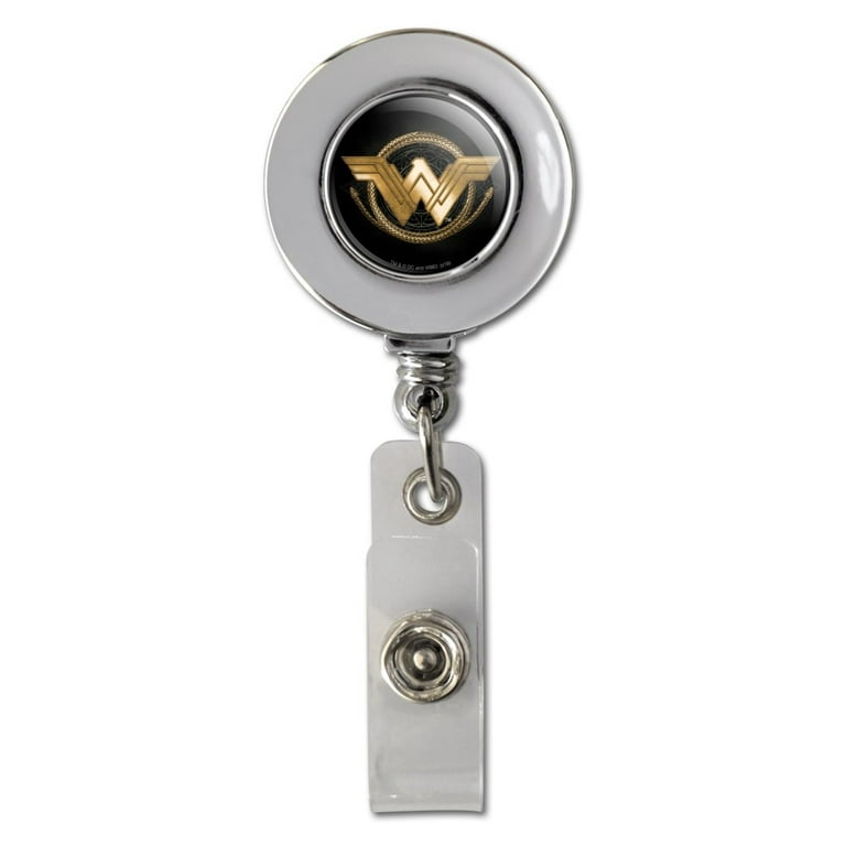 Wonder Woman Movie Golden Lasso Logo Retractable Reel Chrome Badge