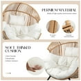 thumbnail image 3 of Open Box JAMFLY Rocking Egg Chair w/Cushion for Indoor & Outdoor Spaces, Beige, 3 of 5
