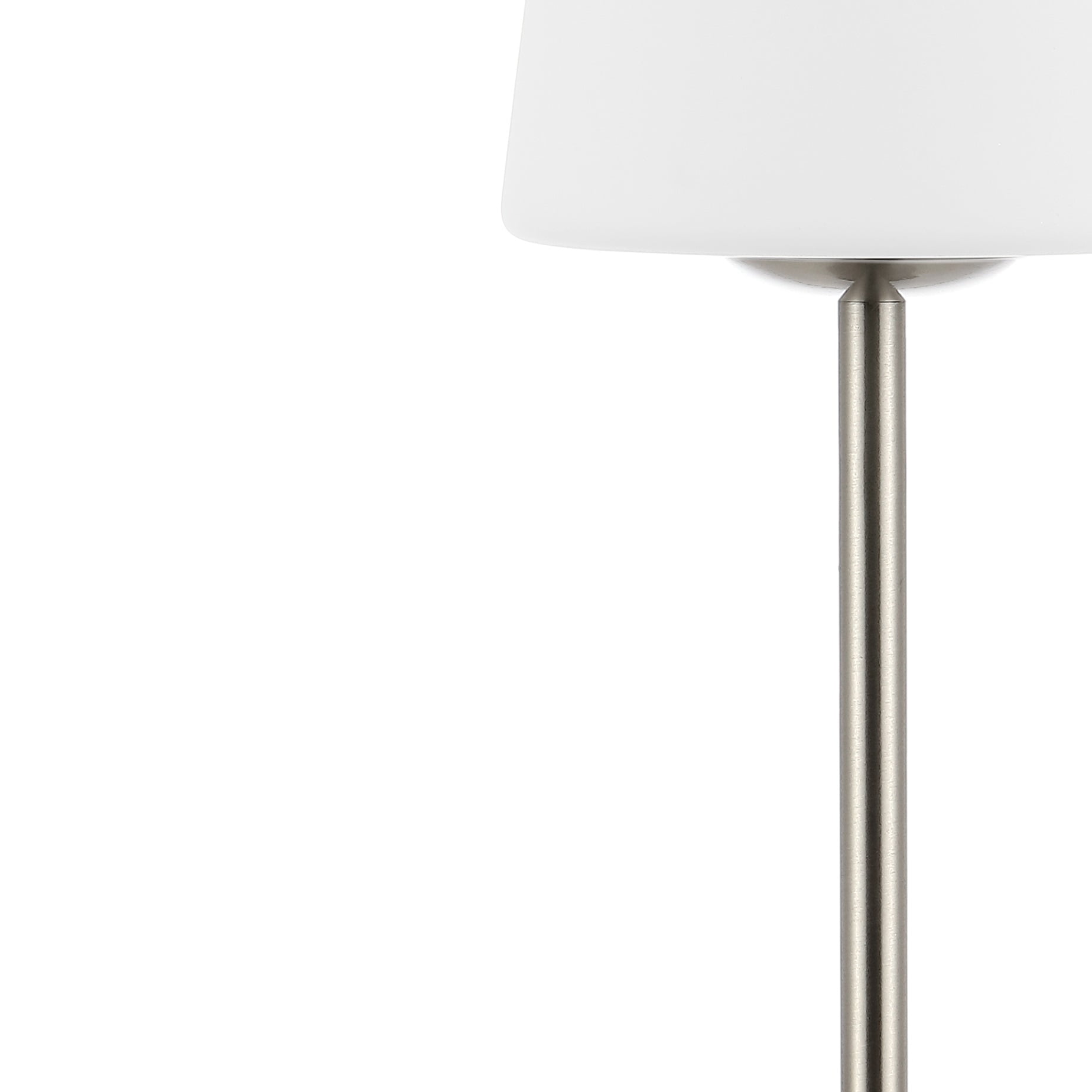 JONATHAN Y Carson 12.75" Modern Minimalist Iron Rechargeable Integrated Portable LED Table Lamp, Nickel/White, JYL7110A