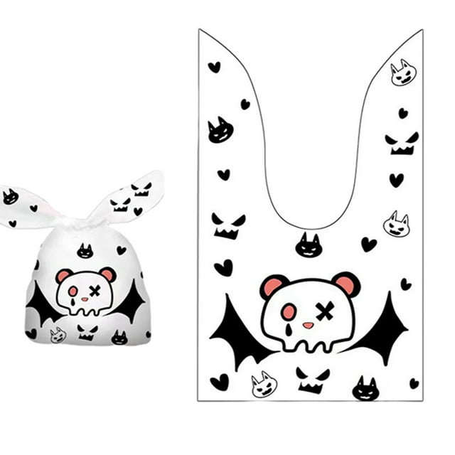 xiaxaixu 50 Pieces Halloween Rabbit Ear Snack Bag Halloween Rabbit Ear Candy Gift Bags Rabbit Goody Bags Halloween Bags Party Supplies