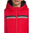thumbnail image 5 of Weather Tamer Boys Hooded Long Sleeve Chest Stripe Winter Puffer Coat, Sizes 4-16, 5 of 6