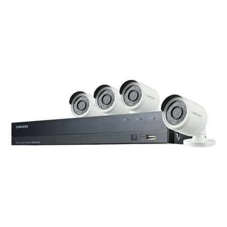 Samsung - 4-Channel, 4-Camera Outdoor Wired 1080p 1TB DVR Surveillance System