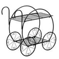 thumbnail image 1 of Artisasset Paint With Handle Cart Shape 2 Layer Plant Stand Black, 1 of 9