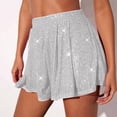 thumbnail image 2 of Miluxas Women's Sequin Skirt Sparkle Stretchy Bodycon Mini Skirts Party Club Short Dress with shorts White, 2 of 6