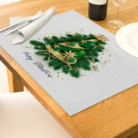 

Zhiui Pan Dividers Christmas Table Placemats Christmas Rustic Vintage Washable Table Mats Placemat