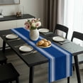 thumbnail image 2 of Blue Striped Table Runner 120 Inches Long, Farmhouse Blue White Stripes Kitchen Coffee Dining Table Decoration for Home Party Birthday Wedding Home Decor 13x120 Inches, 2 of 8