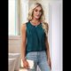 thumbnail image 4 of Camiseta de Tirantes de Satén de Seda para Mujer, Atuendo Informal de Verano 2025, Camisa Elegante Sin Mangas para el Trabajo, Azul XL, 4 of 9