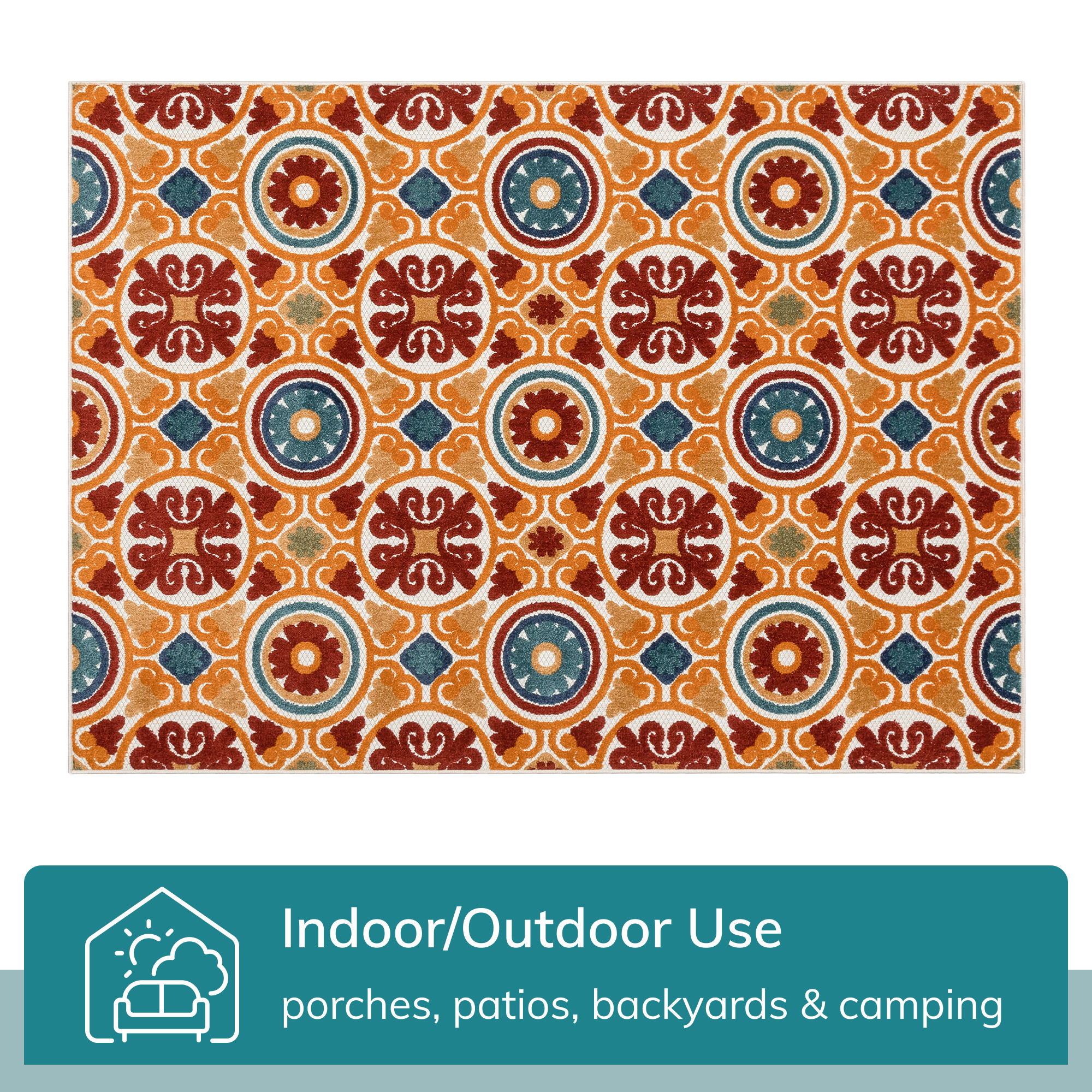 Well Woven Dorado Audun Modern Geometric Red Indoor/ Outdoor High-Low Pile 2'7" x 9'10" Runner Rug