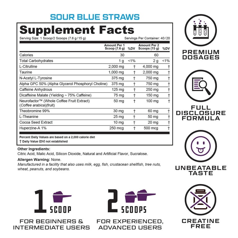 PREVAIL RUSH PRE WORKOUT POWDER SUPPLEMENT