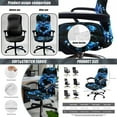 thumbnail image 4 of ZIATUBLES 5 PCS Office Chair Cover Set Includes High Back Chair Stretch Slipcover with Armrest Cover, Tissue Box Organizer and Remote Control Holder, Dolphin Flower Heart Print, L, 4 of 7