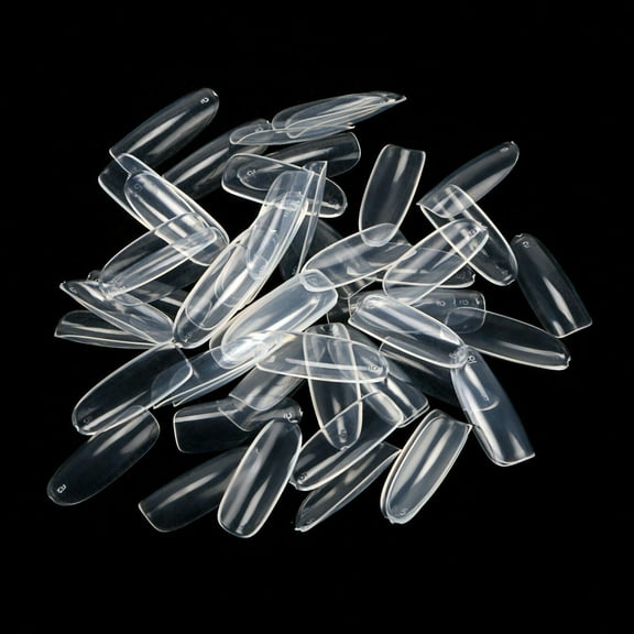 100Pc Long Oval Full Cover Artificial False Nail Tips Natural/Clear Jargod