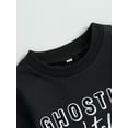 thumbnail image 5 of Liacowi Halloween Baby Boy Clothes Letter Ghost Print Sweatshirt Pullover Top Drawstring Pants 6M 12M 18M 24M 3T Toddler Boy 2Pcs Fall Winter Outfits, 5 of 9