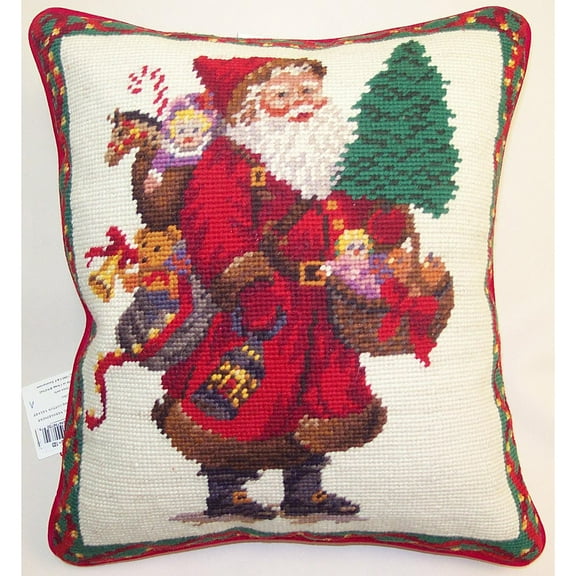 Toy Bag Needlepoint Pillow, 12" x 14"